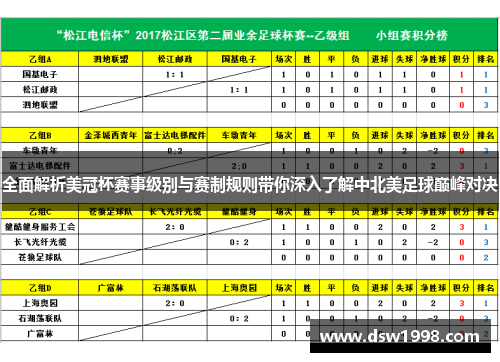 全面解析美冠杯赛事级别与赛制规则带你深入了解中北美足球巅峰对决